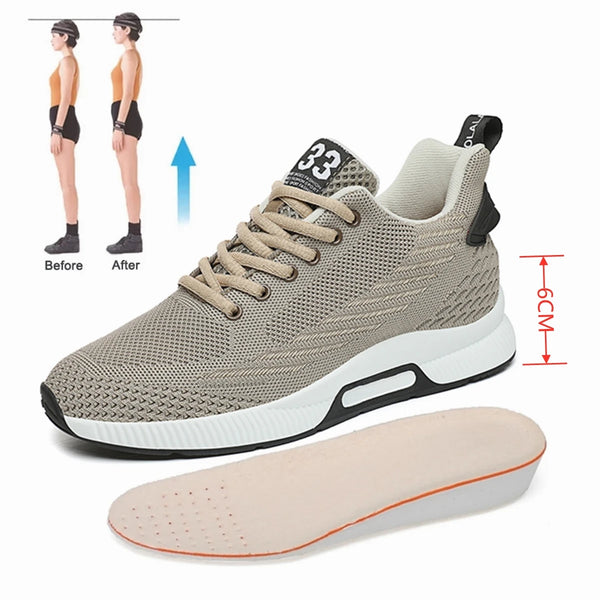 Big Size Elevator Shoes Men Sneakers Heightening Shoes Height Increase Shoes Insoles 6CM Man Daily Life Height Increasing Shoe